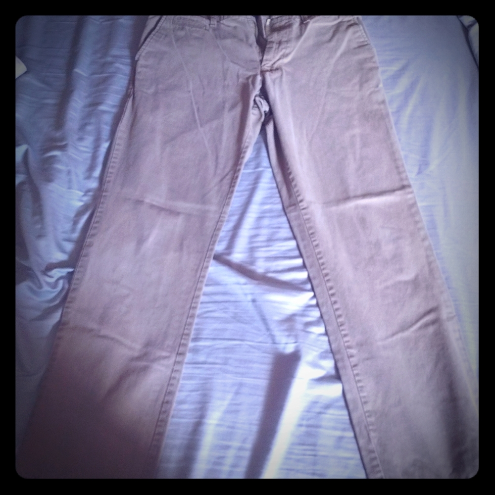 Broken in straight khakis